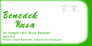 benedek musa business card